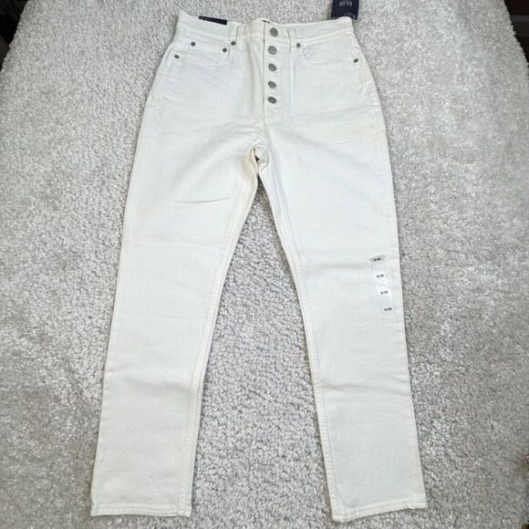 Gap High Rise Cigarette Jeans White 8/29 NEW - Picture 2 of 14